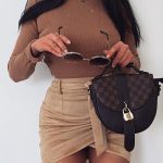 Suede φούστα χιαστί