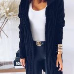 Mαύρη ζακέτα γυναικεία braid