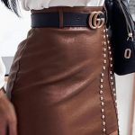 Δερμάτινη φούστα με τρουκς