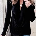 Κρουαζέ μακρυμάνικο τοπ μαύρο