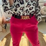 Chino παντελόνι με ζώνη φούξια