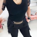 Cargo παντελόνι με αλυσίδα μαύρο