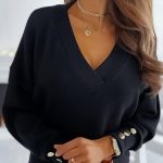 Μαύρη μπλούζα με vintage κουμπιά