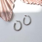 Fancy ασημί κρίκοι