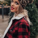 Leopard σκούφος με φούντα καφέ