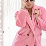 Oversized μακρύ παλτό ροζ