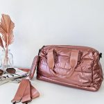 Metallic ροζ puff bag