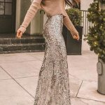 Sequin παντελόνι χρυσό