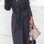 Longline waisted παλτό μαύρο