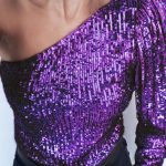 Off shoulder κορμάκι μωβ