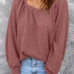 Casual top με balloon μανίκια σάπιο μήλο