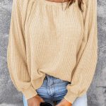 Casual top με balloon μανίκια μπεζ