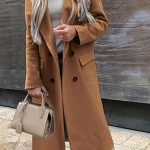 Παλτό με μεγάλο γιακά καφέ