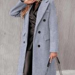 Παλτό με μεγάλο γιακά γκρι