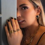 Σκουλαρίκια με μαύρη πέτρα