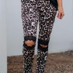 Hollow out κολάν leopard