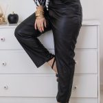 Leather cigarette παντελόνι μαύρο