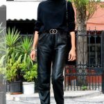 Leather cigarette παντελόνι μαύρο