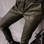 Leather cigarette παντελόνι χακί