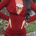 Lurex mini φόρεμα κόκκινο