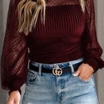 Πουά διάφανο κορμάκι μπορντώ