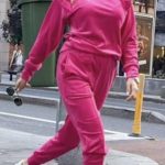 Ruffle velvet σετ φούξια