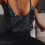 Sequin τοπ μαύρο
