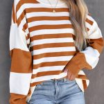 Ριγέ μπλούζα μουσταρδί