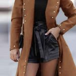 Παλτό με τρουκς καφέ