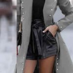 Παλτό με τρουκς γκρι