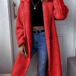 Teddy bear παλτό κόκκινο