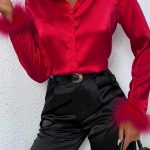 Fringes detailed πουκάμισο κόκκινο