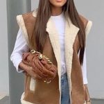 Aviator style γιλέκο με sherpa