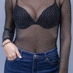 Αll over strass mesh κορμάκι