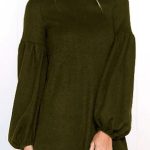 Χακί φόρεμα με balloon μανίκια