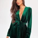 Velvet kimono σετ πράσινο