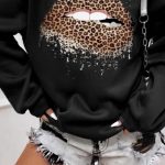 Lips stamped jumper μαύρο