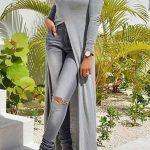 Γκρι μπλούζα με άνοιγμα