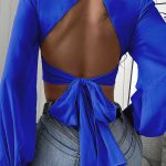 Back tie τοπ μπλε