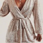 Sequin wrap φόρεμα χρυσό