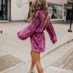 Sequin wrap φόρεμα φούξια