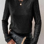 Sequin V back τοπ μαύρο