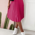 Πλισέ midi φούστα φούξια