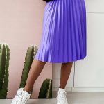 Πλισέ midi φούστα μωβ