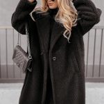 Μακρύ teddy πανωφόρι μαύρο