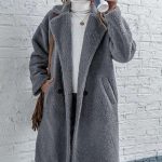 Μακρύ teddy πανωφόρι γκρί