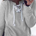 Lace up jumper γκρι