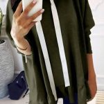 Ruffle hoodie χακί με κορδέλα