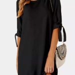 Μίνι o neck μακό φόρεμα μαύρο