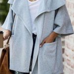 Ζακέτα καπα με τσέπες γκρι